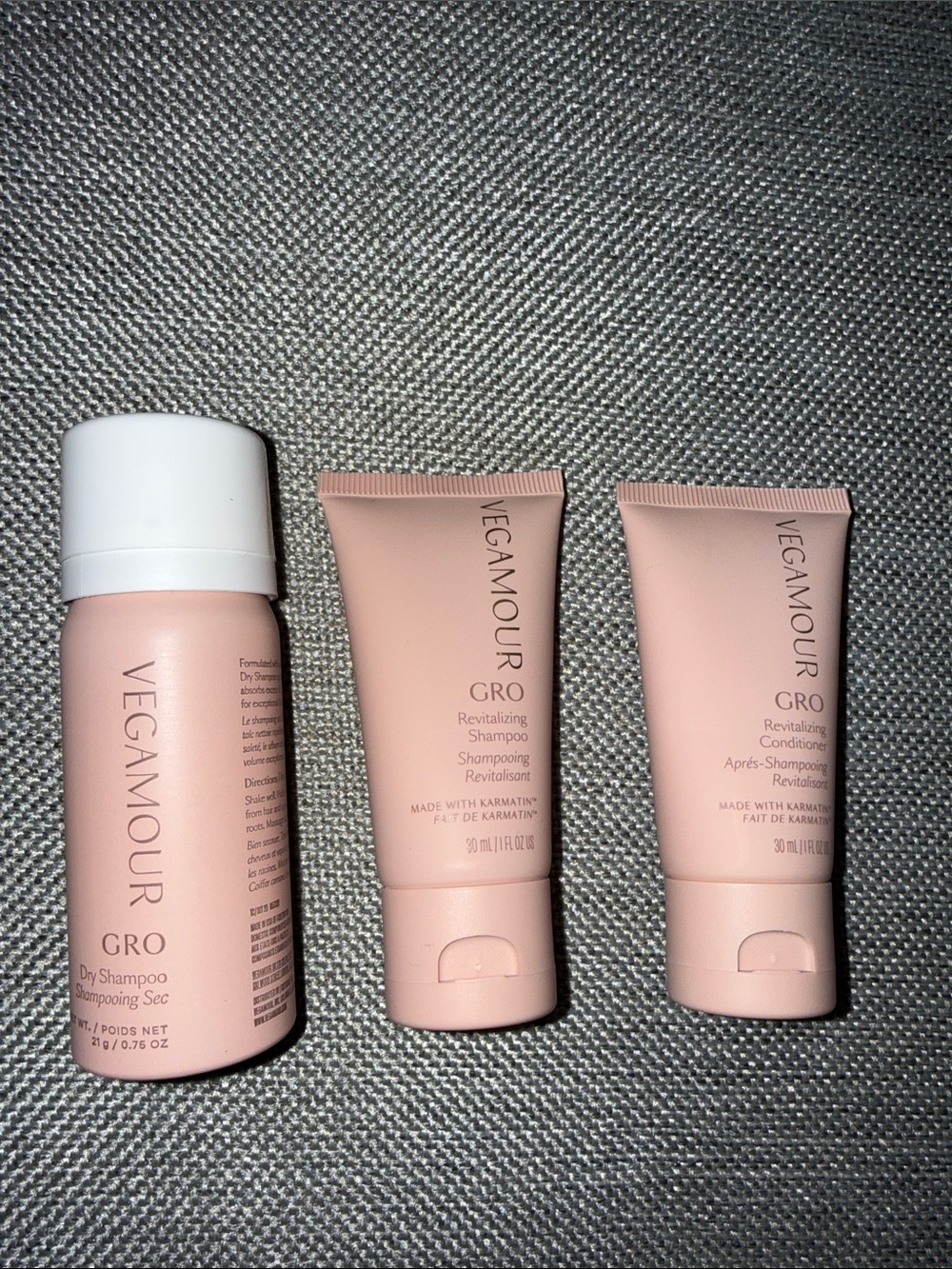 Vegamour GRO 3 pc hair care set deluxe travel size brand new